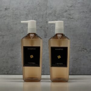 300ml skincare cosmetic packaging plastic unique shape pet brown lotion pump bottle