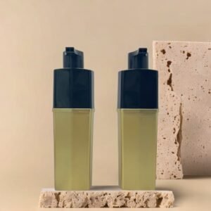 luxury cosmetic packaging plastic pp 200ml gold double tube emulsion 2 in1 hair dye lotion pump bottle