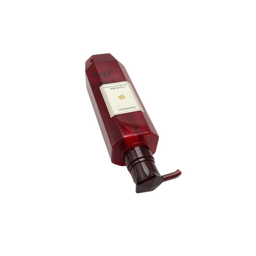 luxury cosmetic packaging plastic red lotion pump body wash bottle for shampoo luxury cosmetic packaging plastic red lotion pump body wash bottle for shampoo